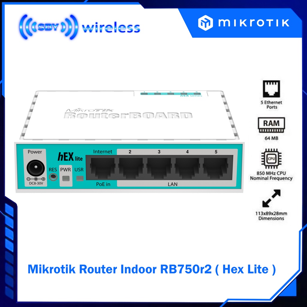 Mikrotik Router Indoor RB750r2 ( Hex Lite )