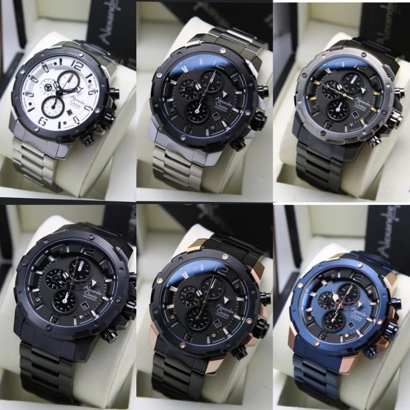 Alexandre Christie Ac 6410 / AC 6473 rantai Jam Tangan Pria, Original