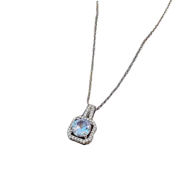 Kalung Titanium Silver Diamond Mewah Korea Elegant Fashion Style