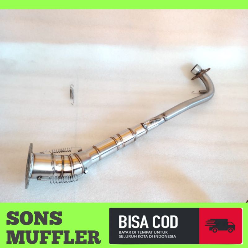 Leher heder pipa knalpot dan Adaptor PNP supra x 125, supra x 125 betmen, Supra x 125r, shogun sp125