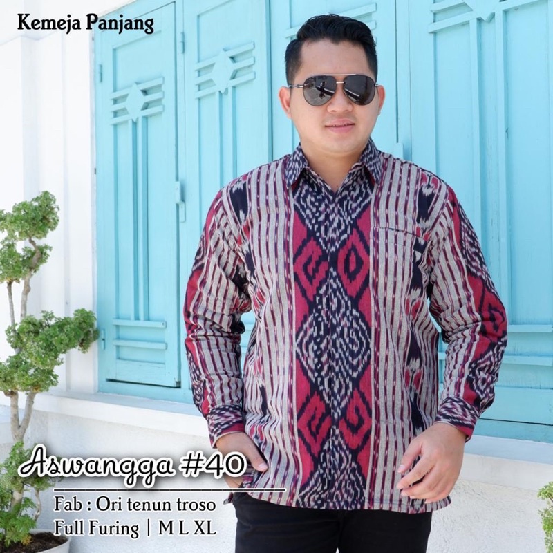 ASWANGGA 40 KEMEJA BATIK PRIA M-XL LENGAN PANJANG PENDEK ORI TENUN HALUS BATIK SM