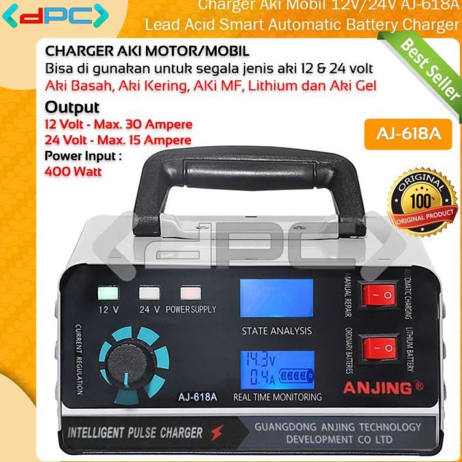 Charger Aki AJ-618A 12V 40 Ampere - 24V 20 Ampere Mobil Motor