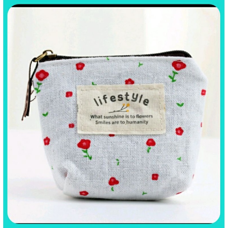 Pouch Dompet coin koin Kanvas Dompet serbaguna Live Style