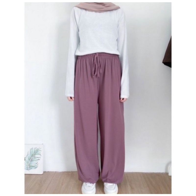 CELANA HIGH WEIST KULOT CRINKLE PREMIUM-PURPLE