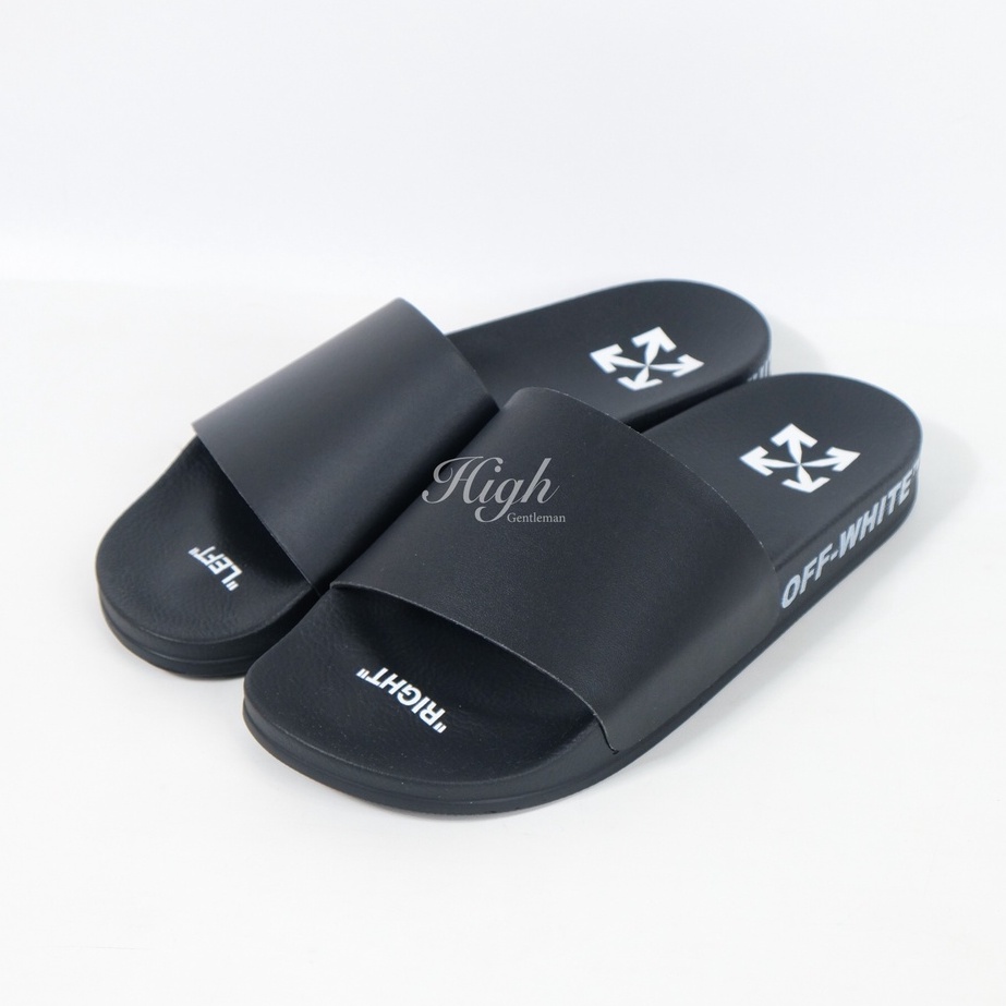 OW SS22 Men Industrial Belt Slider Black/White 100% Authentic