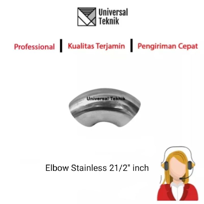 Elbow Stainless Steel 21/2" inch / keni/ lasbow/ sambungan pipa stainless steel 2,5" inch