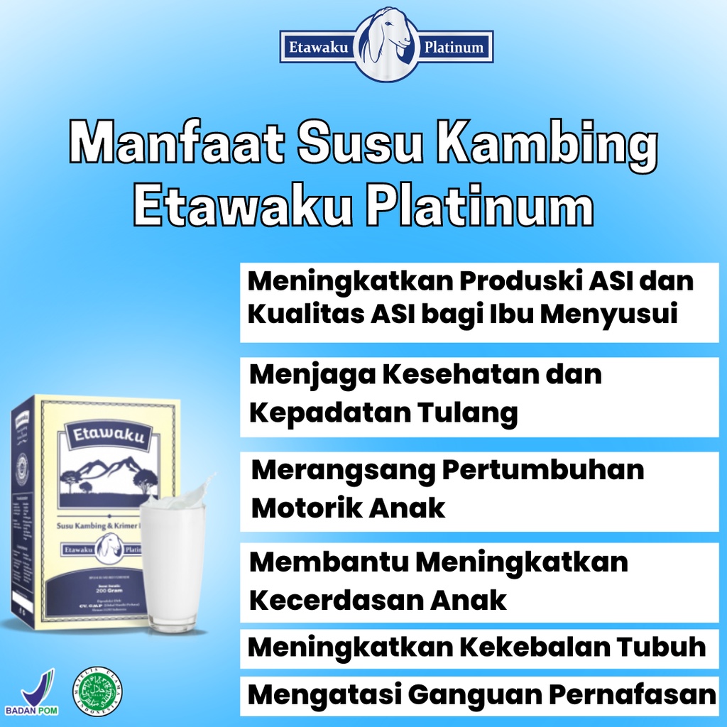 [PROMO] SUSU KAMBING ETAWAKU PLATINUM &amp; KRIMER NABATI BUBUK 200 gr / SUSU KUALITAS PREMIUM LOW SUGAR