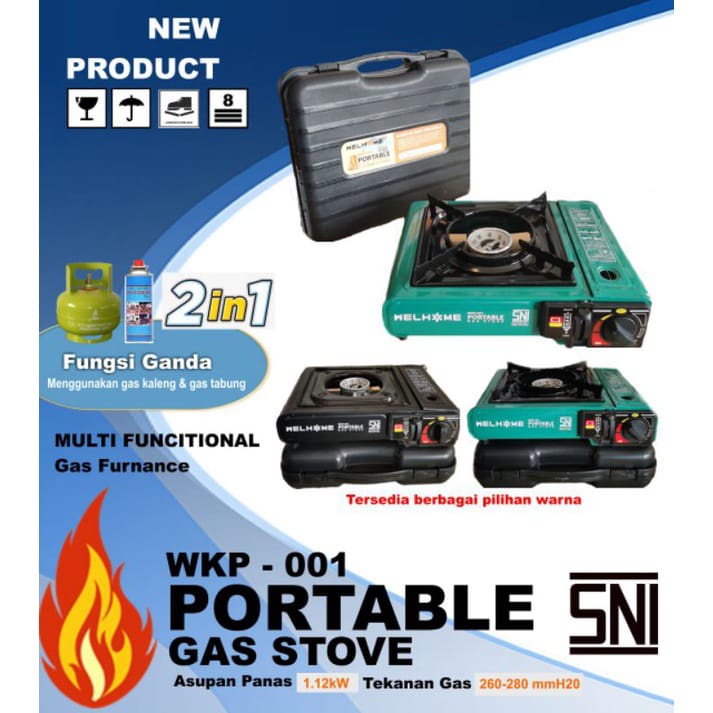 Happy Home Portable Gas Stove Kompor Portable 2 Fungsi Gas Kaleng dan Elpiji