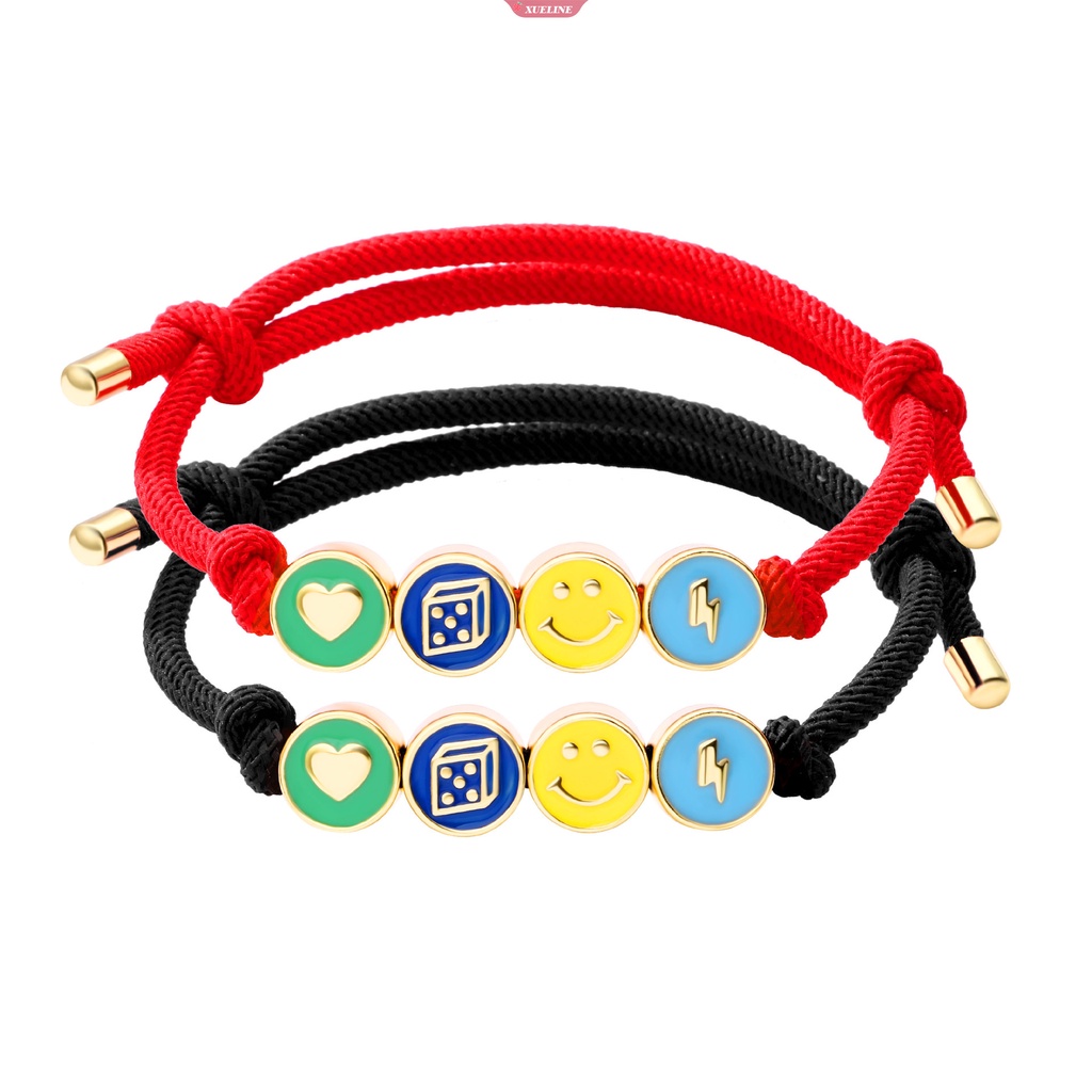 Smiley face Gelang Tali Merah charms Gelang Untuk Wanita Anak best friend Perhiasan handmade accesorios [ZXL]