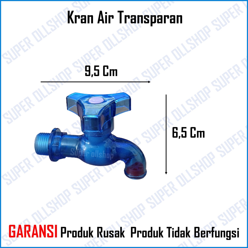 Kran Tembok PVC Transparan 1/2&quot; Inch 3/4 Inch / Keran Air Plastik / Kran Air Bening Baling Segi 3/ Kran Keran Tembok Baling