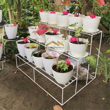 RAK BUNGA SUSUN BESI TINGKAT 3 / RAK BUNGA MINIMALIS / RAK POT BUNGA SUSUN BESI