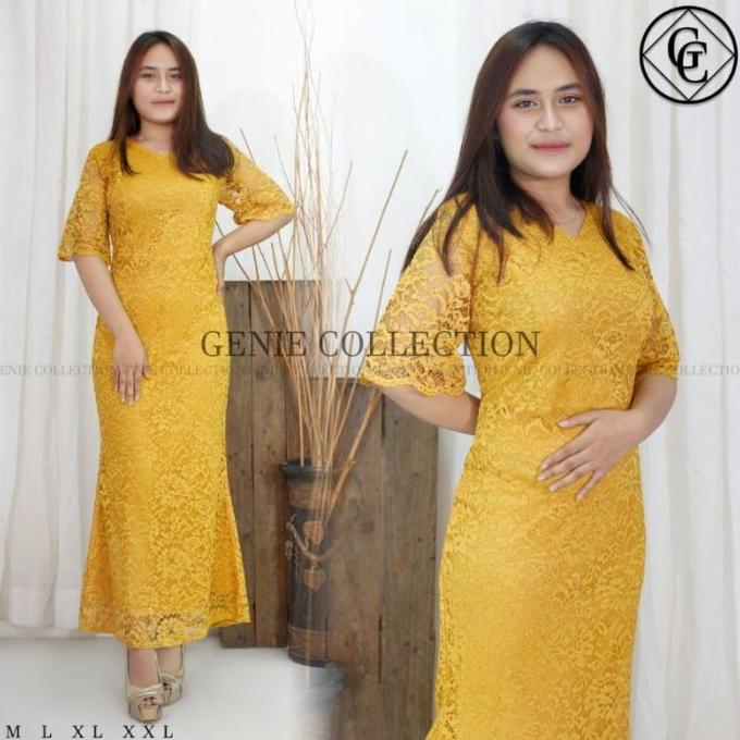 longdress brokat dress pesta natal dan tahun baru dress pesta