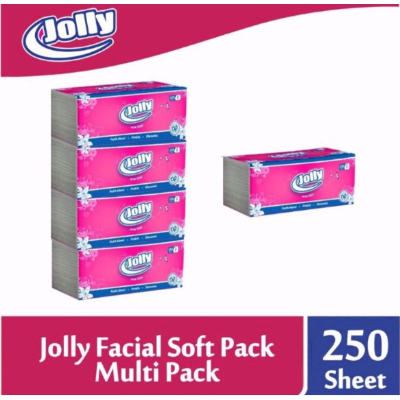 Tissue Jolly 250 sheets 2 ply (4 pcs) | tisu harga ekonomis