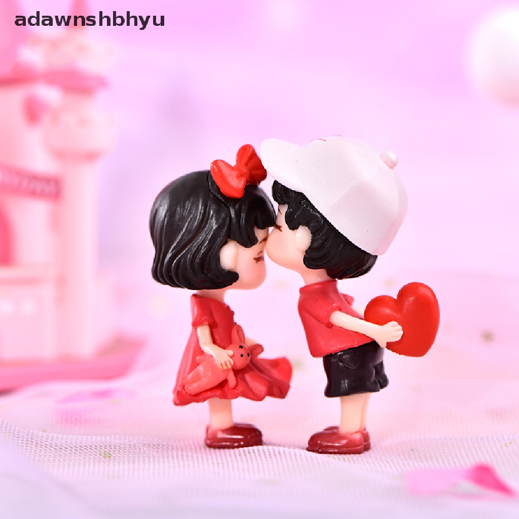 Adawnshbhyu Lovers Couple Miniatur Boneka Mini DIY Terrarium Patung Peri Dekorasi Taman ID