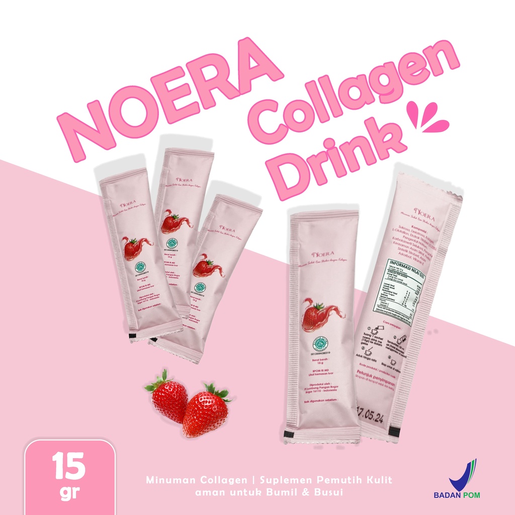 Noera Collagen Drink With Birdnest and Saffron Extract Minuman Kolagen Pemutih Badan Suplemen Colagen drink BPOM