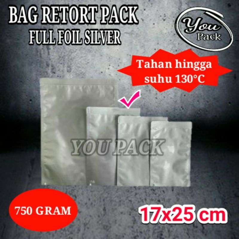 BAG RETORT PACK 750 GRAM KEMASAN FOIL SILVER TAHAN PANAS-PRESTO KPACK