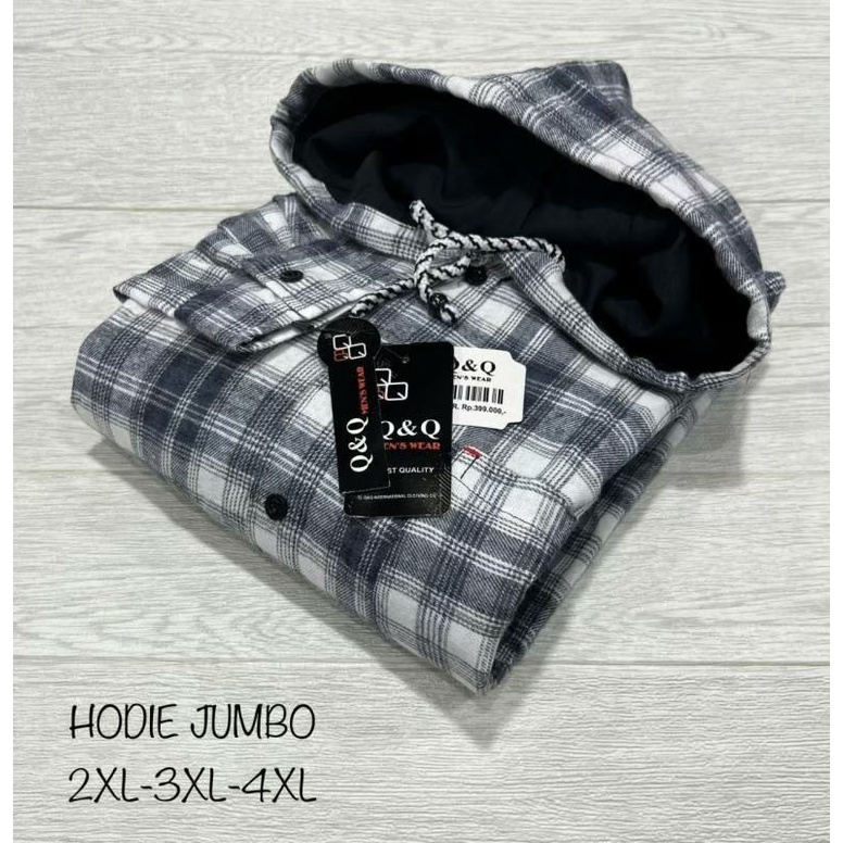 (BISA COD)TERBARU KAMEJA FLANNEL HOODIE ORIGINAL [PREMIUM QUALIY] XL XXL XXXL