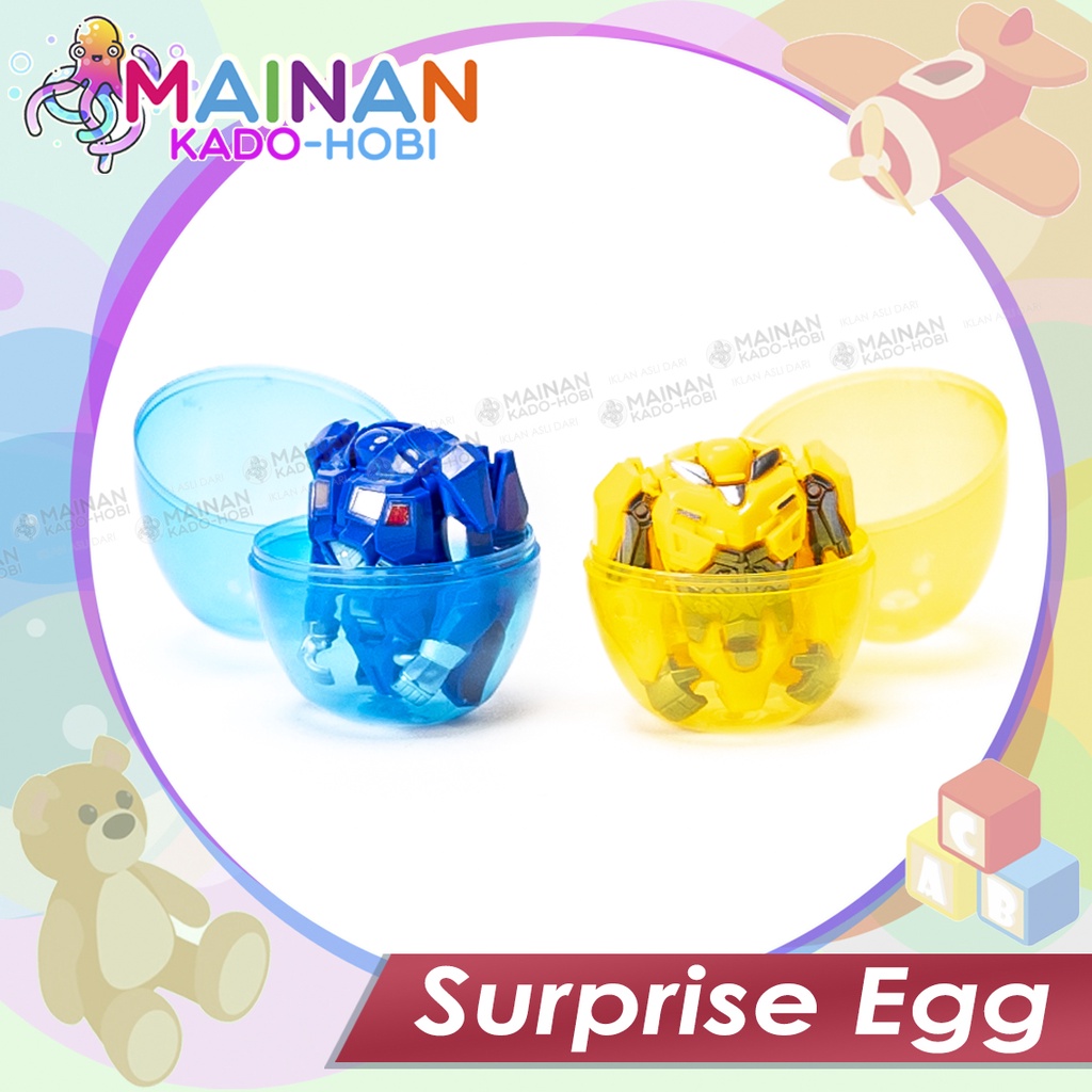 MAINAN ANAK KEJUTAN TELUR SURPRISE EGG SUPERHERO ROBOT TRANSFORMERS