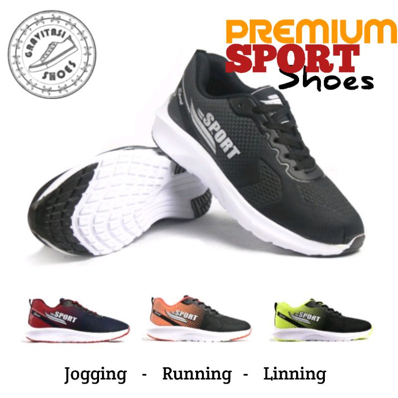 Sepatu sneakers olah raga jogging running lining import pria