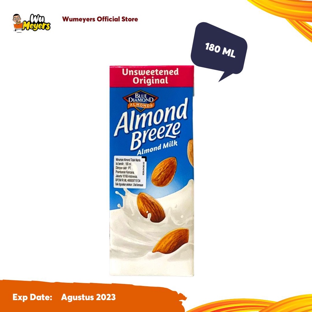 

Susu Blue Diamond Almond Milk Unsweetened Original 180ml