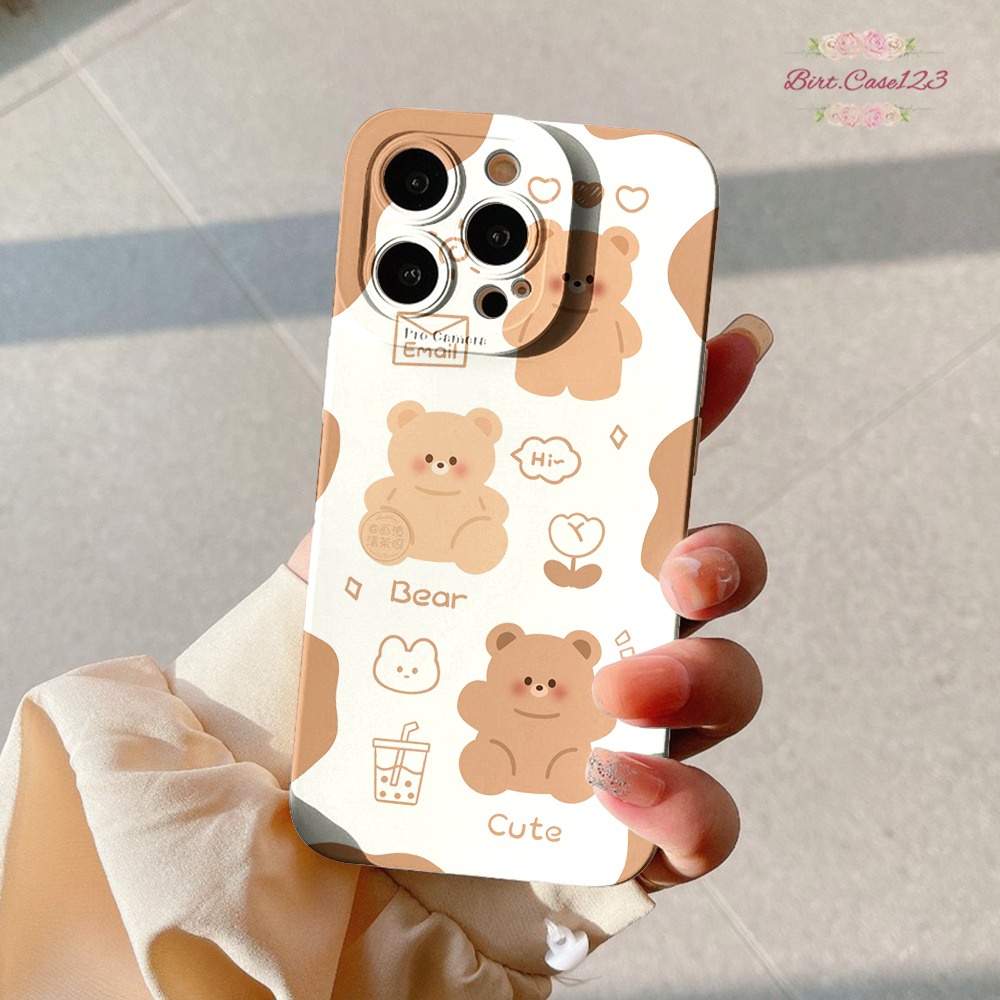 CUSTOM CASE SOFTCASE SILIKON PROCAMERA CUTE BEAR CUSTOM OPPO REALME VIVO XIAOMI SAMSUNG INFINIX IPHONE FOR ALL TYPE BC6863