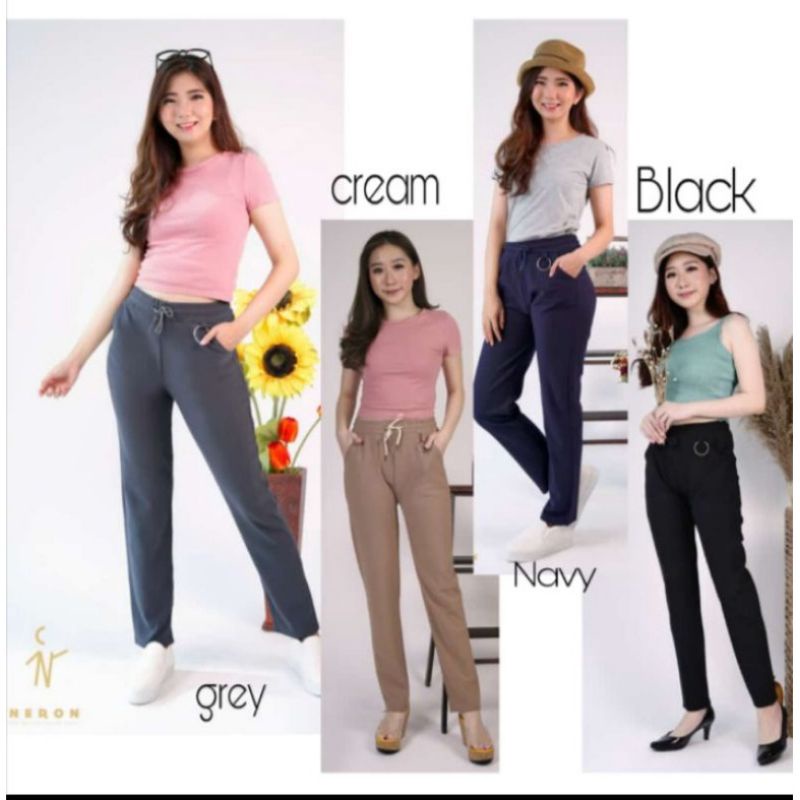CELANA PANJANG MERK NERON POLOS 8221# CELANA KERJA WANITA IMPORT//CELANA PANJANG WANITA HW KEKINIAN