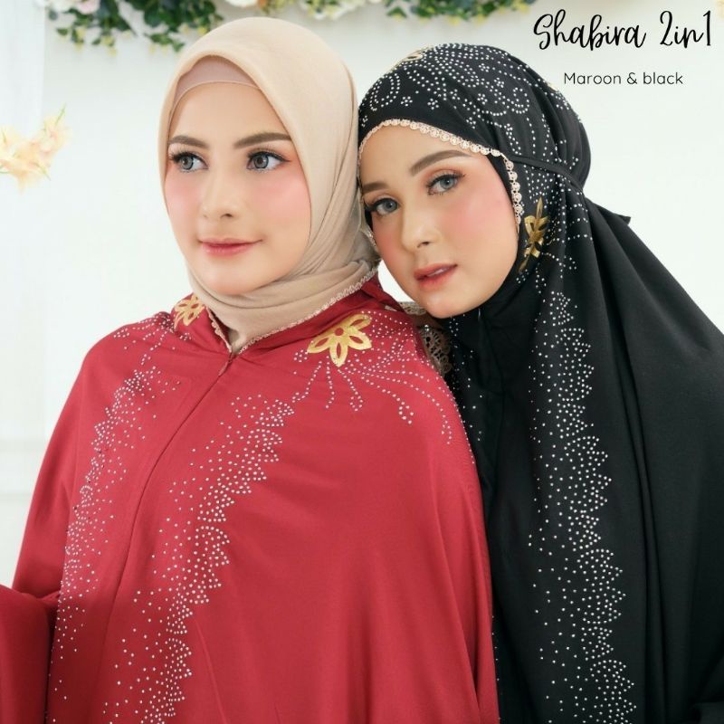 Mukena dewasa bahan adem dan jatuh Shabira 2in1 jumbo elegant dan mewah