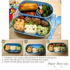 familygames CETAKAN BENTO 3IN1 cetakan nasi karakter cetakan roti karakter cetakan bekal anak lucu unik C008