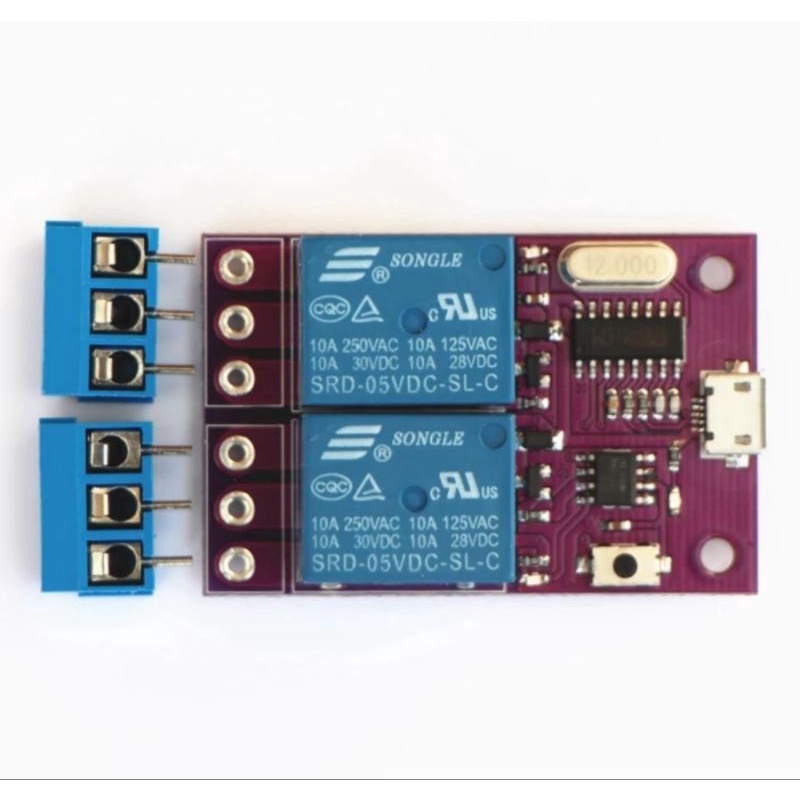 MCU 340 5V 2 Saluran Modul Relay Delay USB Saklar Kontrol Cerdas