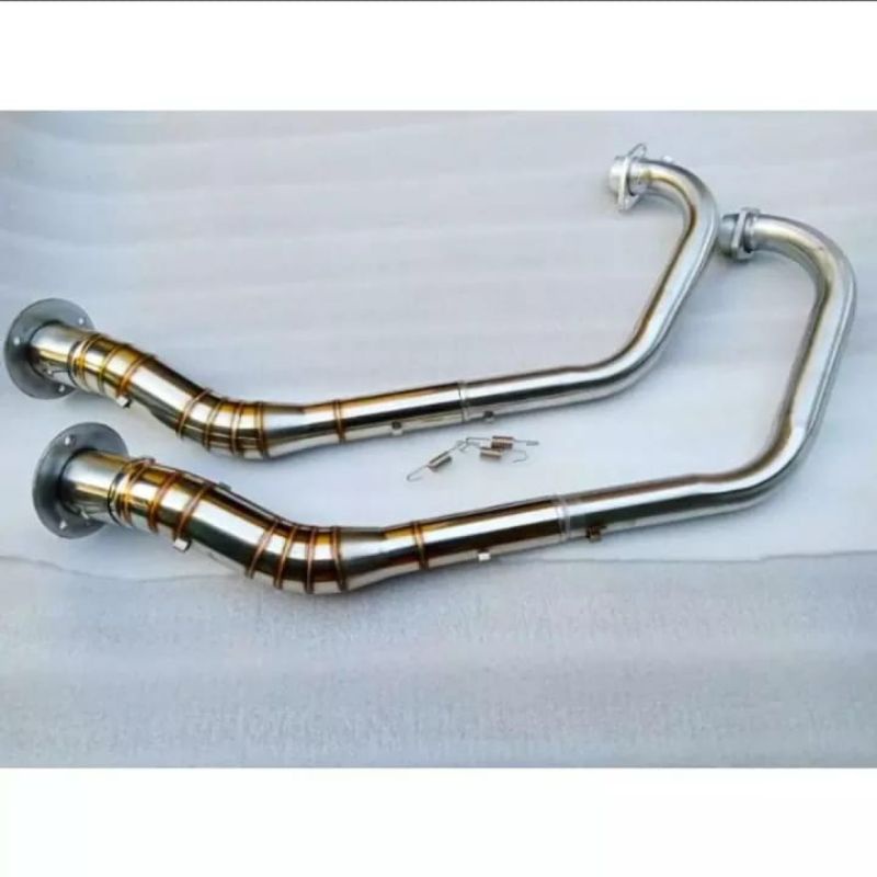 Pipa leher knalpot racing Vixion new semi stainless inlet 50mm