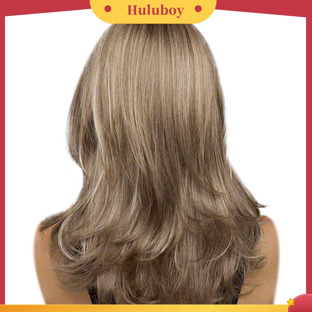 Wig Rambut Ekstensi Model Panjang Keriting Gelombang Warna Gradasi Untuk Wanita