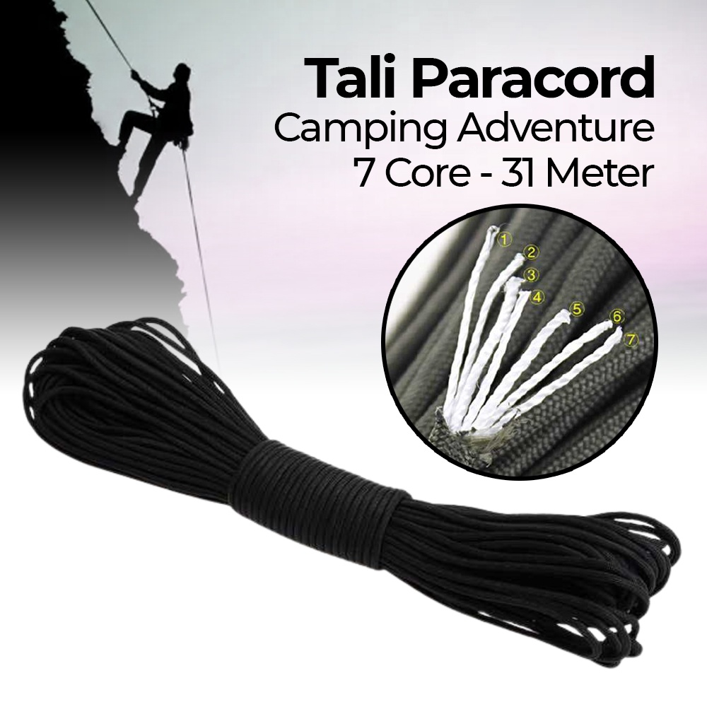 Tali Paracord 7 OMSEANBK Core 31 Meter - Black