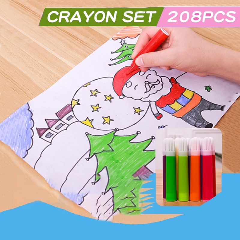 208 PCS CRAYON SET/ ART SET/ KRAYON MEWARNAI DAN MENGGAMBAR/ KRAYON MURAH ORIGINAL