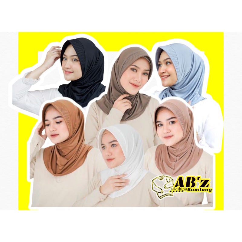 Hijab Sport / Jilbab Sport / Kerudung Sport / Bergo Instan Pet Jersey - Warna Lengkap