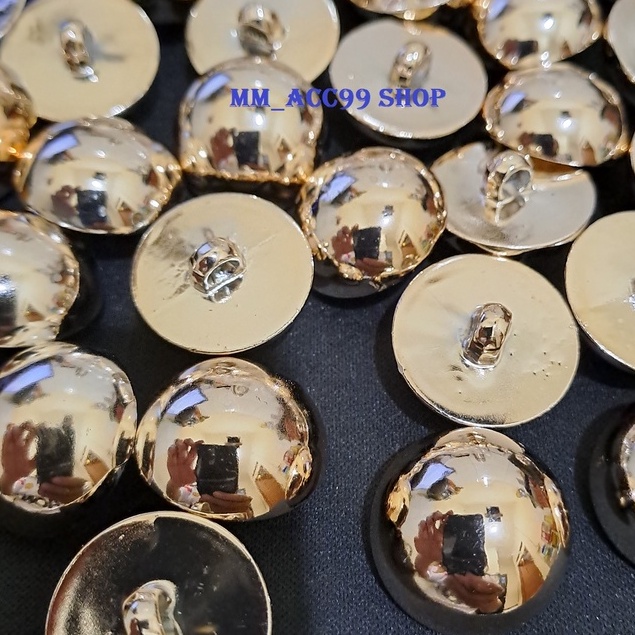 12 PCS KANCING JAMUR POLOS TIMBUL GOLD 22 MM / 2,2 CM