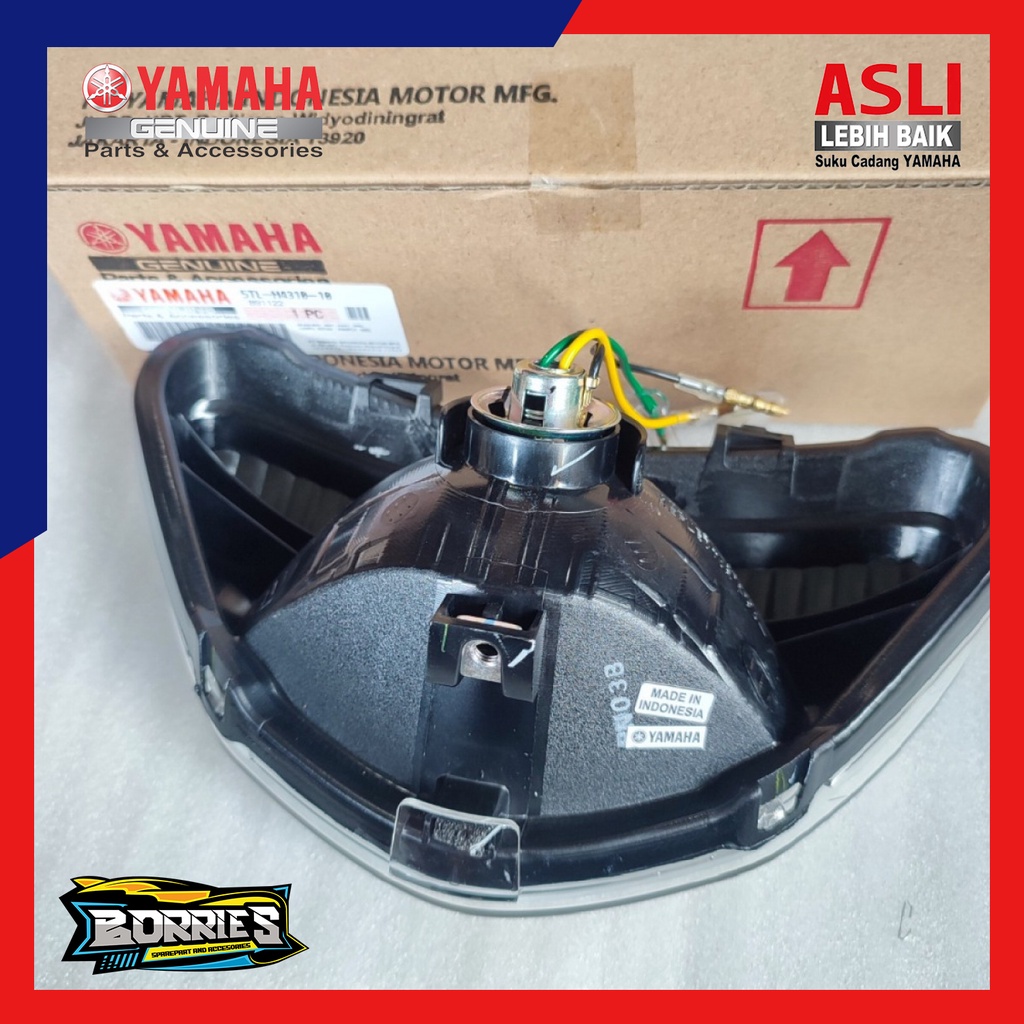 REFLEKTOR LAMPU DEPAN ASSY MIO LAMA 5TL PLUS BOHLAM FITING ORIGINAL ORI YAMAHA BLUE SMOKE 5TL-H4310-