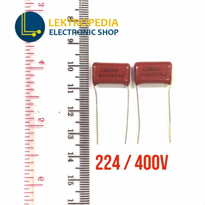 Milar Volt Tinggi 224 / 400v Kapasitor 400 v 220nF 220 nF 224j Mylar