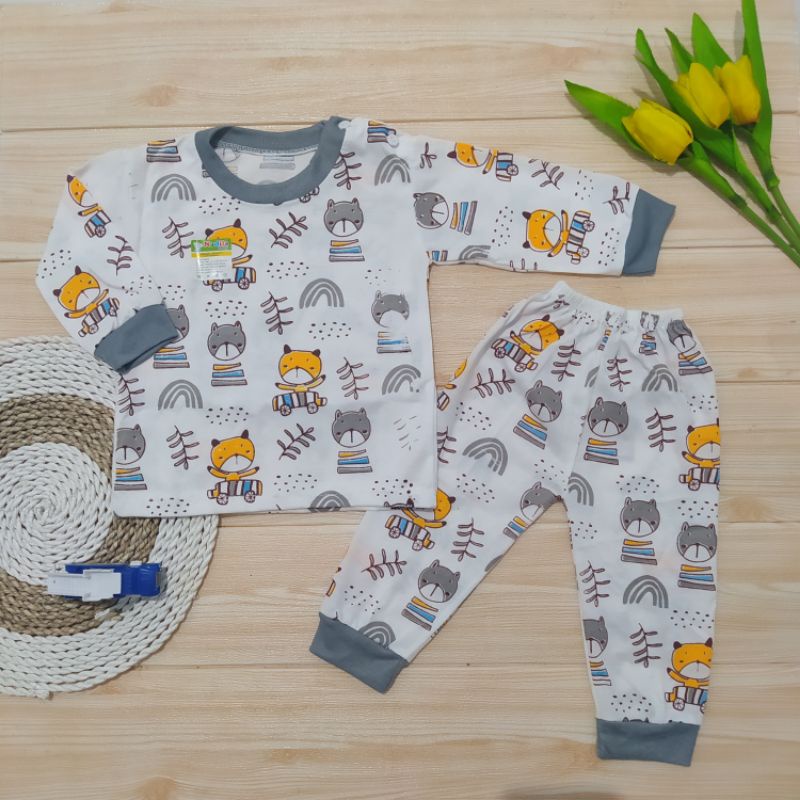 Setelan Baju bayi laki-laki 6 12 bulan kaos lengan panjang / Baju Bayi Laki-laki Lengan Panjang vior