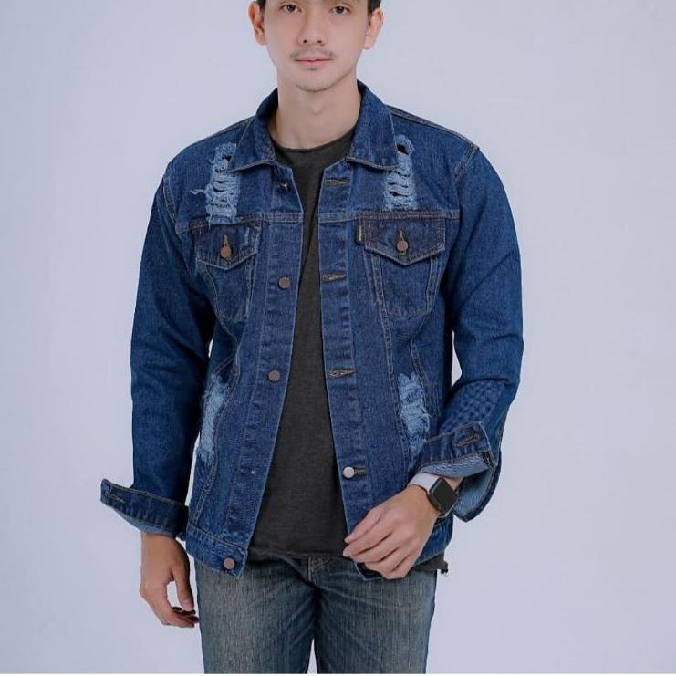 Ready jaket jeans sobek / jaket / jeans / jaket pria / sobek / jeans sobek pria