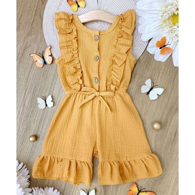 Jumpsuit Bayi Nindy Anak Perempuan 0-18 bulan Ruffle Baby Gum