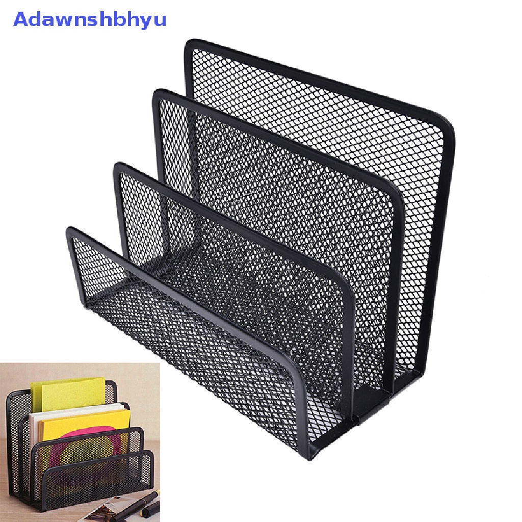 Adhyu Rak Penyimpanan File Kertas Surat Mesh Hitam Holder Tray Organizer Desktop Kantor, ID