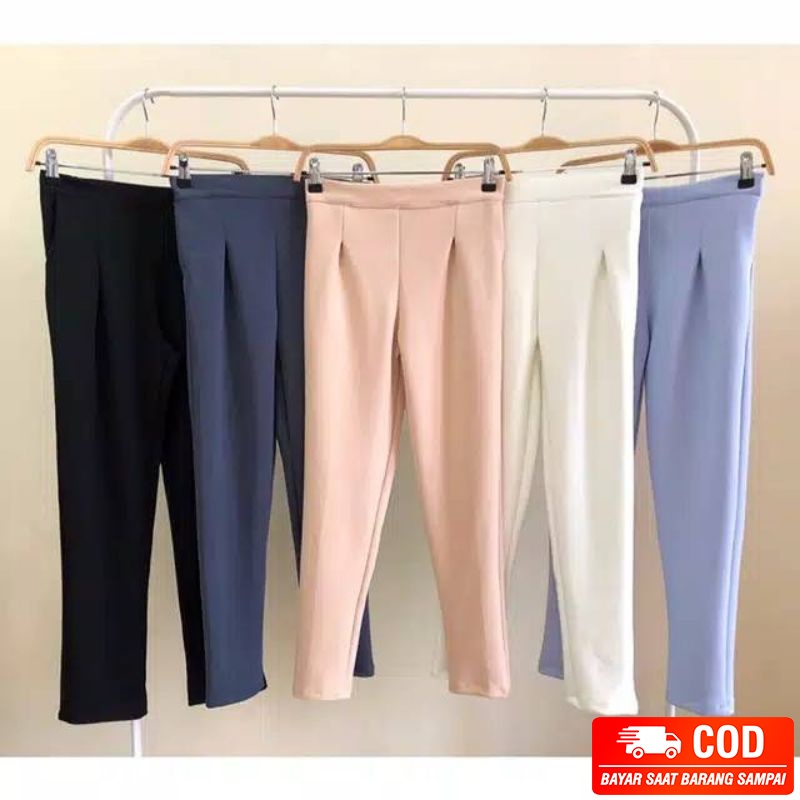 Celana Basic Scuba Wanita Jumbo / Momo Pants Basic Scuba