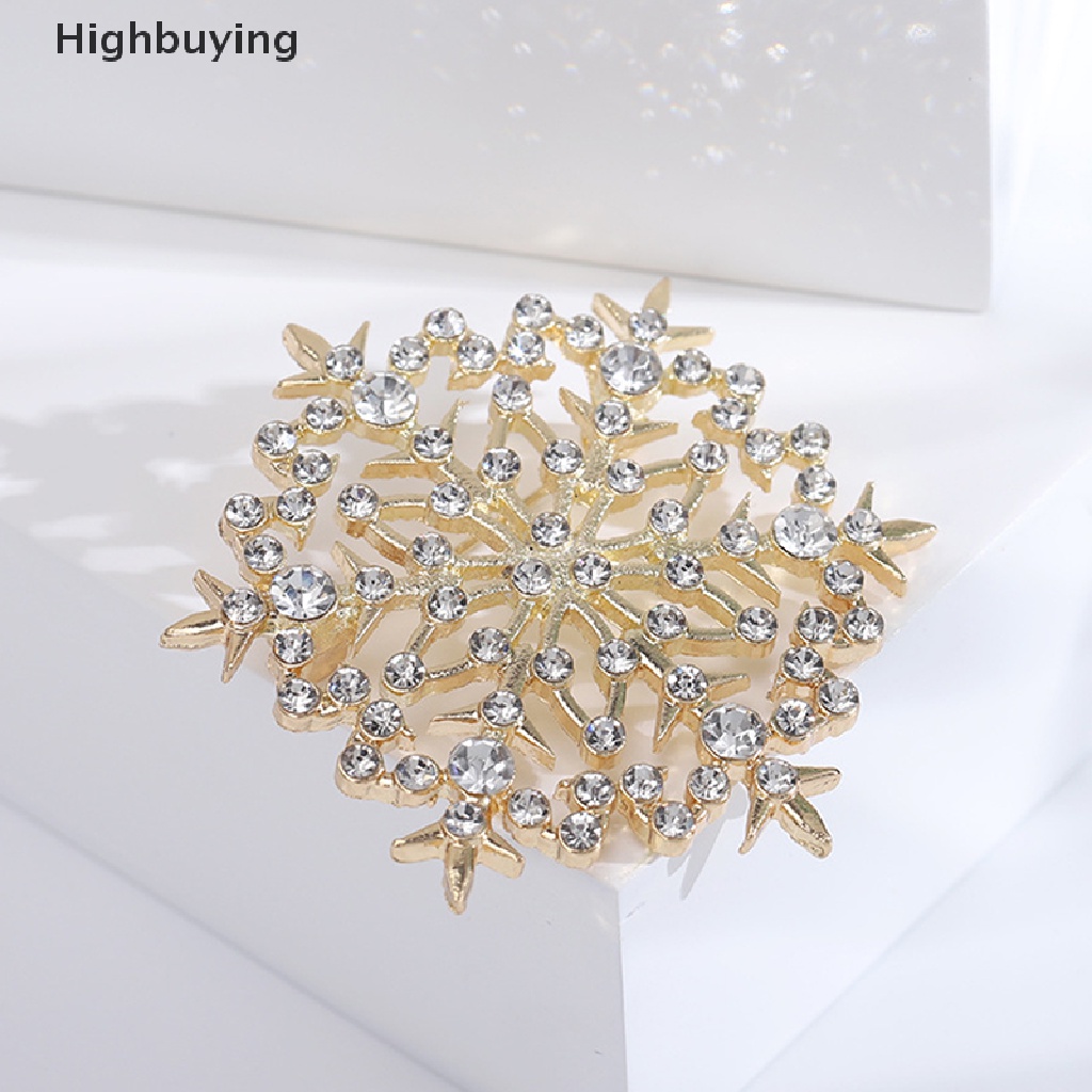 Hbid Beauty Snowflake Bros Untuk Wanita Unisex Natal Tahun Baru Musim Dingin Pesta Brooch Pin Hadiah Glory