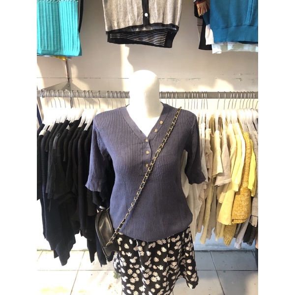 knitwear atasan lengan pendek