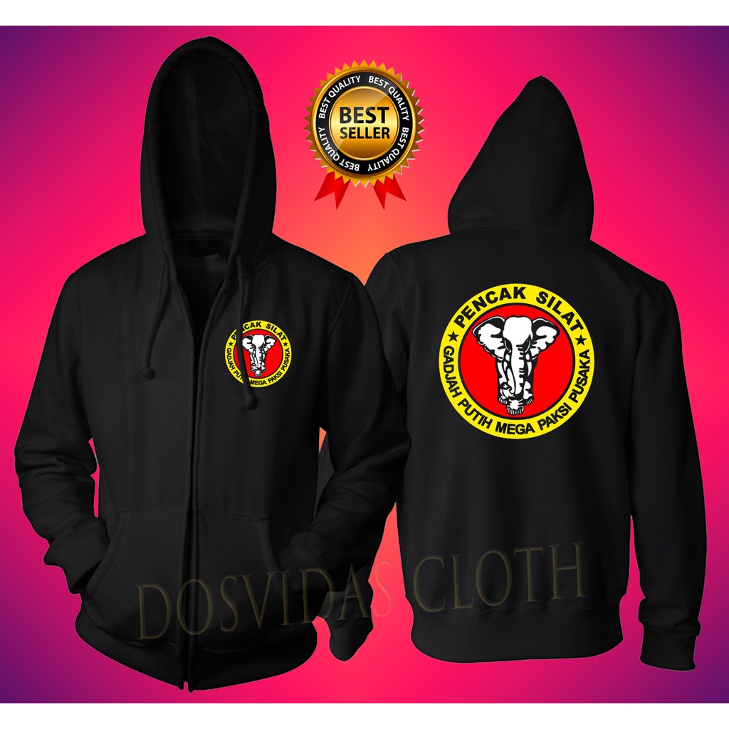 Jaket Sweater Zipper GADJAH PUTIH  Keren Pria & Wanita PENCAK SILAT