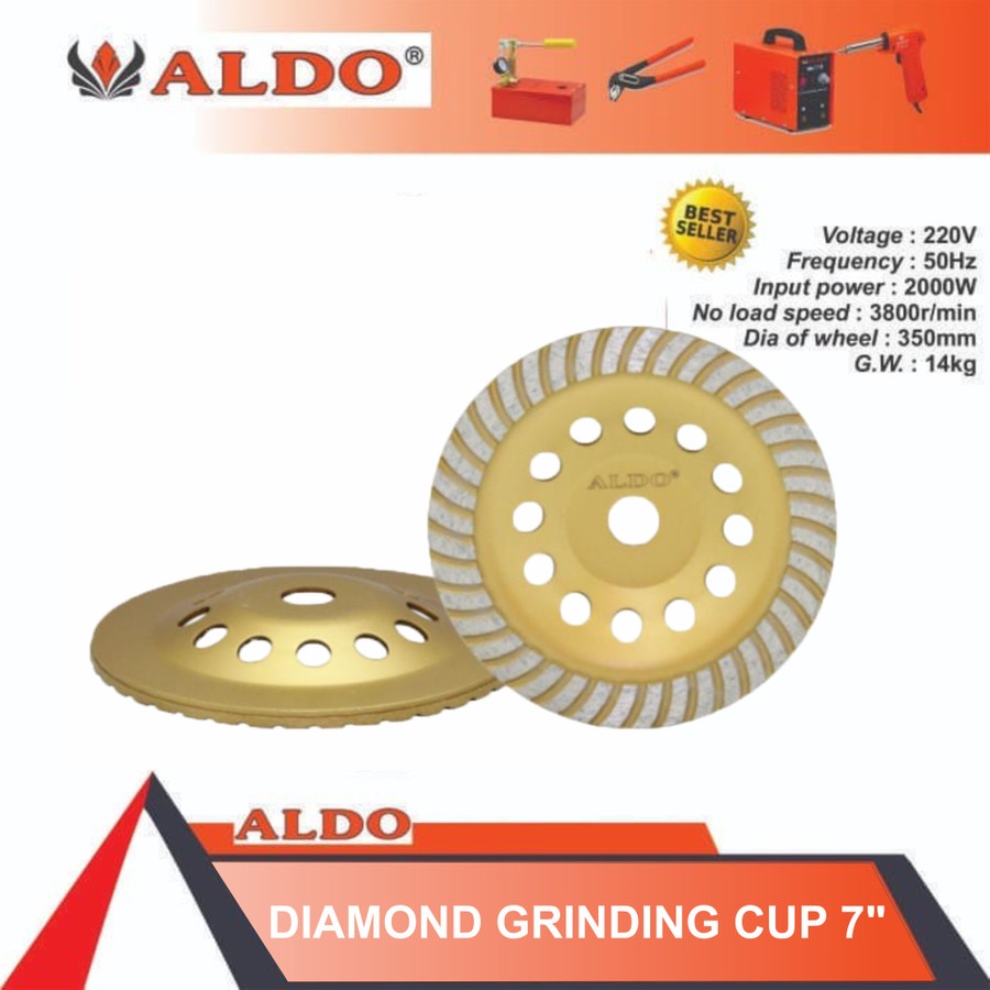 ALDO MATA GERINDA MANGKOK POLES 7" DIAMOND GRINDING CUP WHEEL TURBO