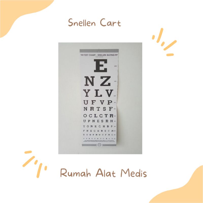 Snellen Chart / Kertas Tes Mata Rabun Jauh / Snellen Cart Manual