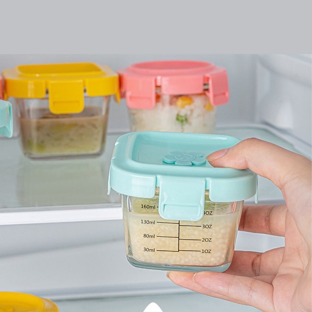 KANDILA  Baby Glass Food Container   Wadah Mpasi Kaca lock and Lock Tempat Makan MPASI mangkok kaca