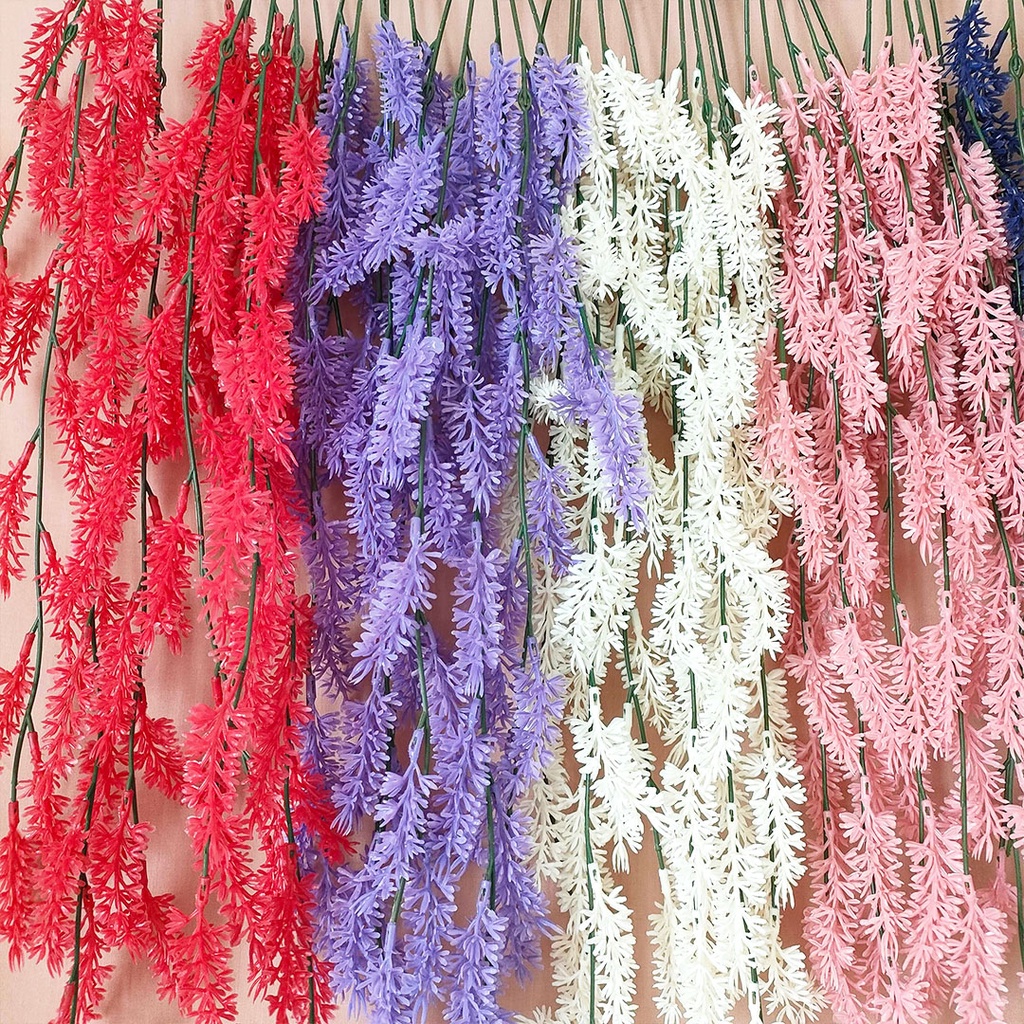 Artificial Flower Hyssop Garland Bunga Gantung Daun Plastik Artificial Tanaman Gantung Bunga Rambat Sintesis Juntai Bunga Tanaman Palsu Hiasan Dekorasi Rumah