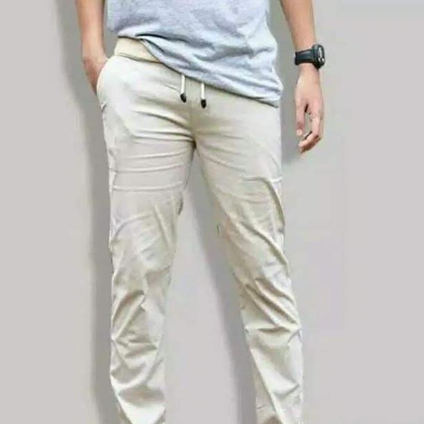 PLK.22De22ᴳ ◦ celana panjang pria chino pinggang karet celana kerja pria jumbo  harian santai